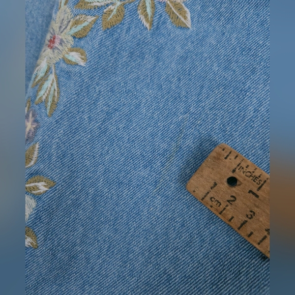 Together Vintage 90s Light Wash Embroidered Floral Tapered Jeans Women's 30x30 - Picture 10 of 12